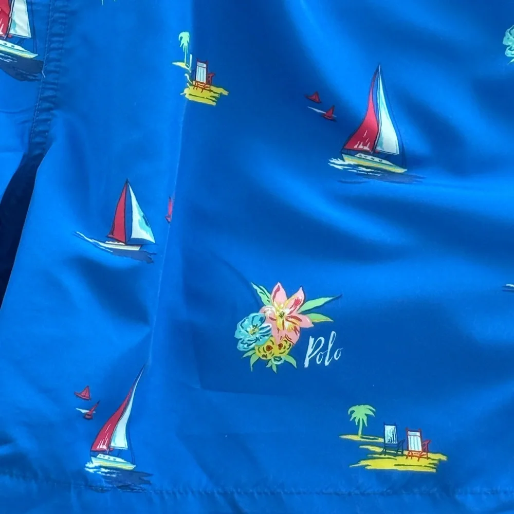 Polo Ralph Lauren Men's Big &‎ Tall “Sur La Plage” Traveler Swim Trunks 2XB NWOT